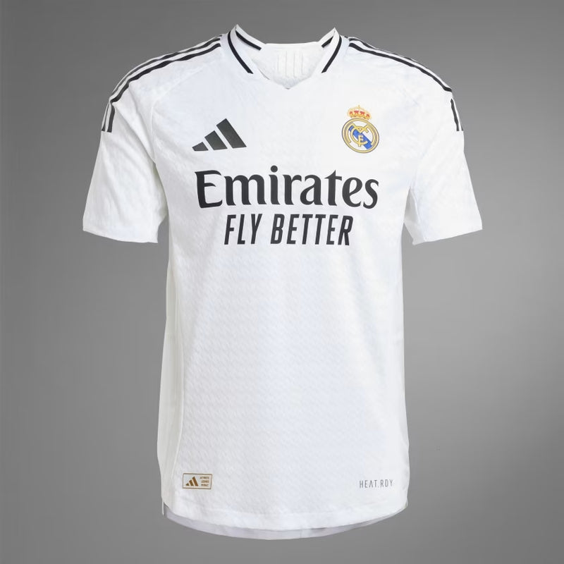 Camisa Real Madrid Home VERSÃO JOGADOR 2024/25 + PERSONALIZAÇÃO GRÁTIS