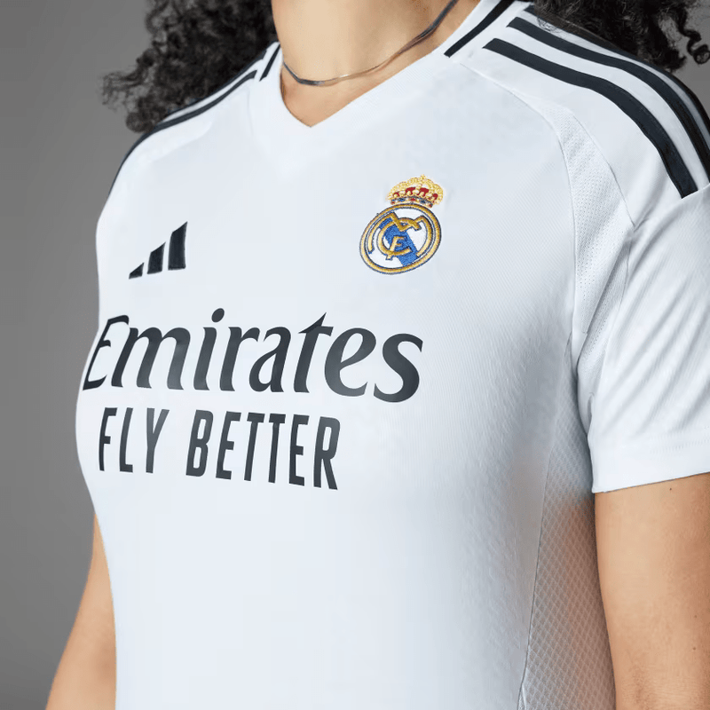 Camisa Feminina Real Madrid Home 2024/25 + PERSONALIZAÇÃO GRÁTIS