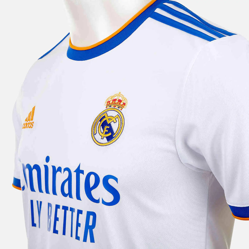 Camisa Real Madrid Home 2021/22 + PERSONALIZAÇÃO GRÁTIS